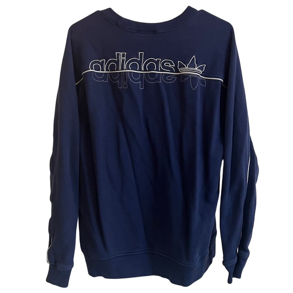 Adidas Women's Blue Crewneck Pullover Sweatshirt Size M Athleisure Streetwear